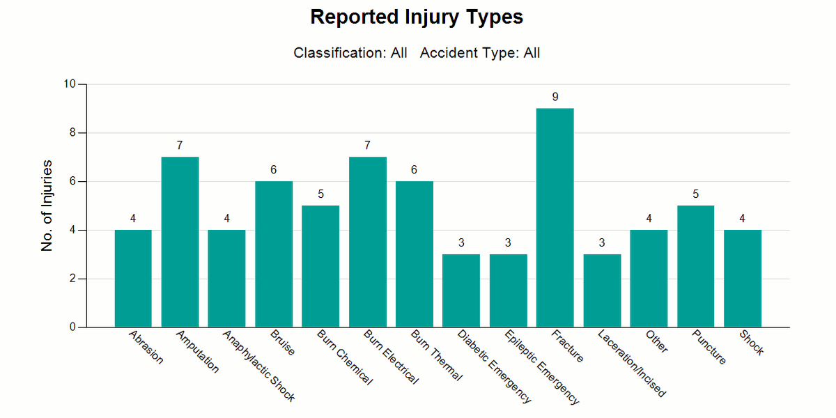 Injury type statistics